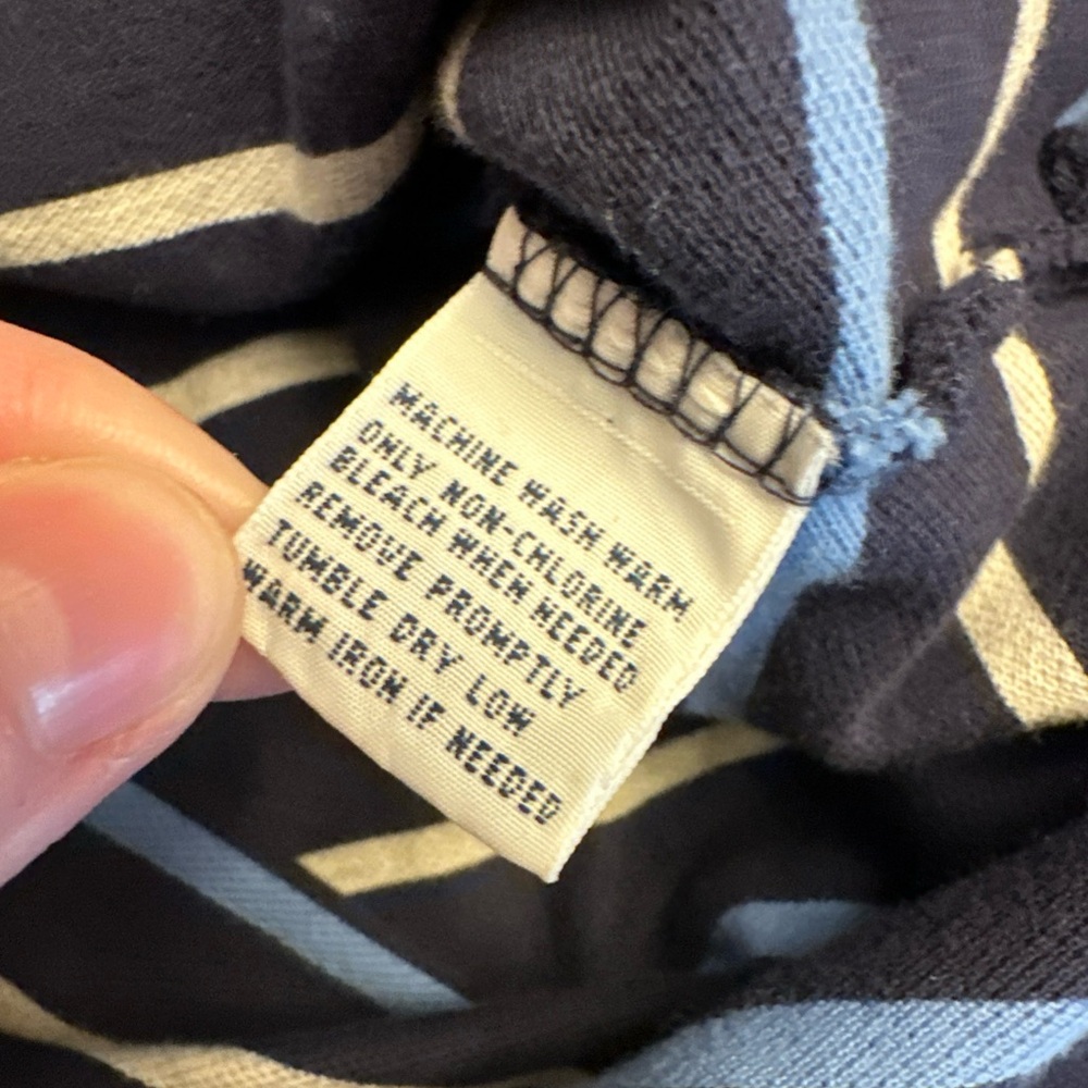 VTG Polo Ralph Lauren Stripe Shirt Pony Blue XL Preppy Office‎ Nautical Coastal - Picture 6 of 7